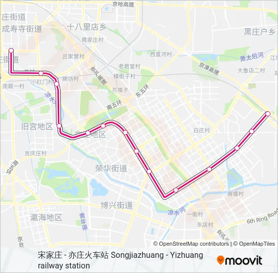 亦庄线 YIZHUANG LINE Metro Line Map