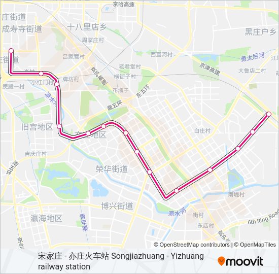 亦庄线 YIZHUANG LINE Metro Line Map