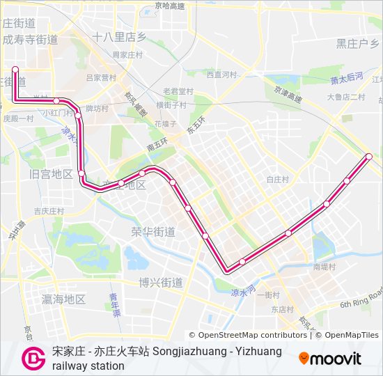 亦庄线 YIZHUANG LINE metro Line Map