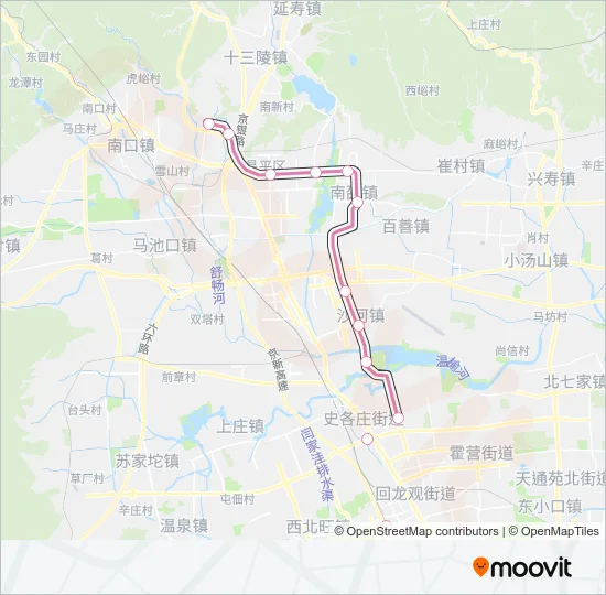 地铁昌平 CHANGPING LINE路的线路图