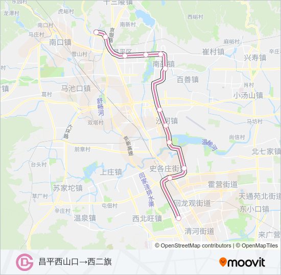 昌平线 CHANGPING LINE metro Line Map