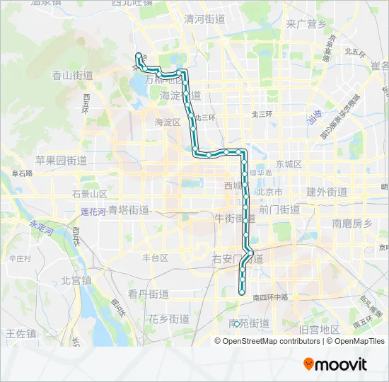 地铁4号大兴线 LINE 4 - DAXING LINE路的线路图