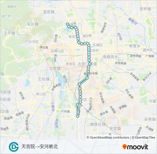 4号线大兴线 LINE 4 - DAXING LINE metro Line Map