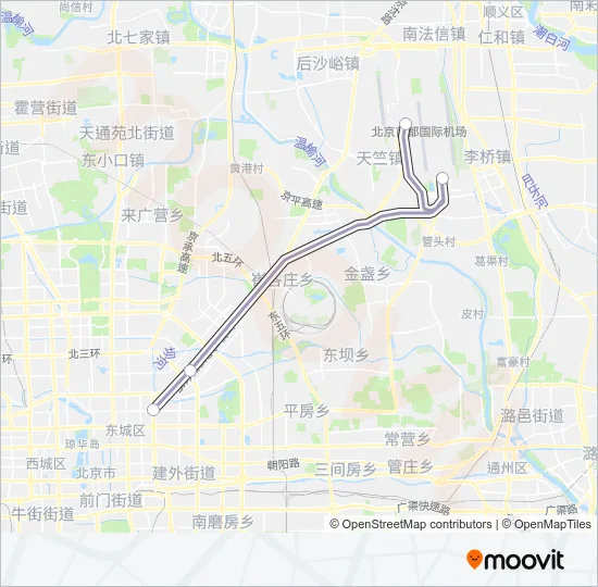 机场快轨 CAPITAL AIRPORT EXPRESS Metro Line Map
