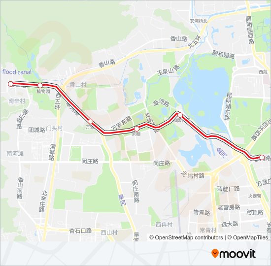 缆车西郊 XIJIAO LINE路的线路图