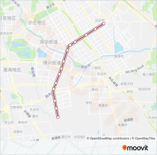缆车亦庄T1 YIZHUANG T1 LINE路的线路图