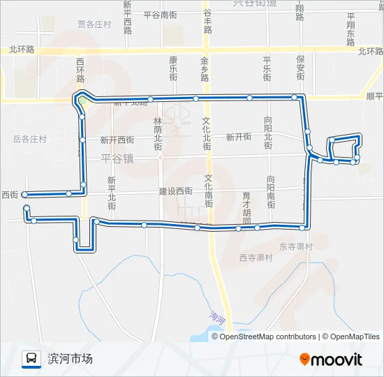 公交平1路的线路图