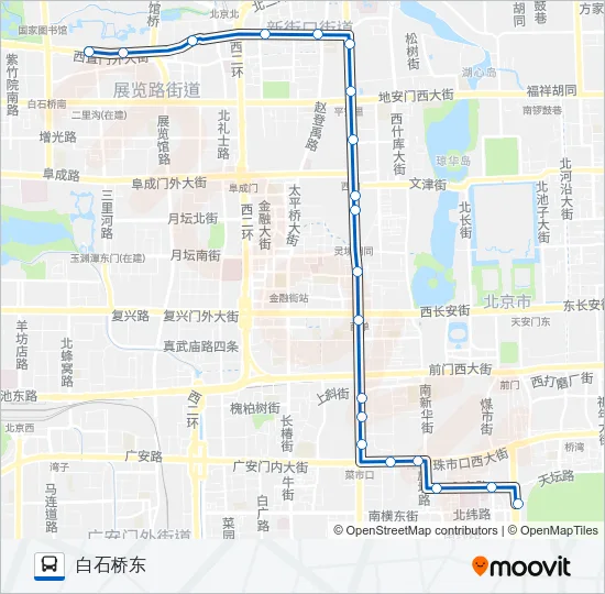 公交105路的线路图