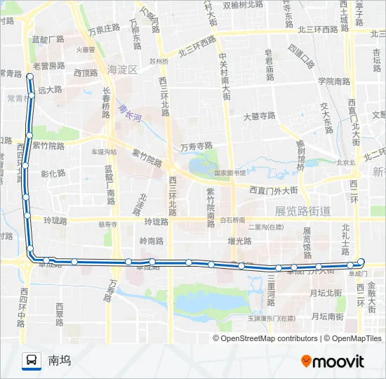 公交121路的线路图