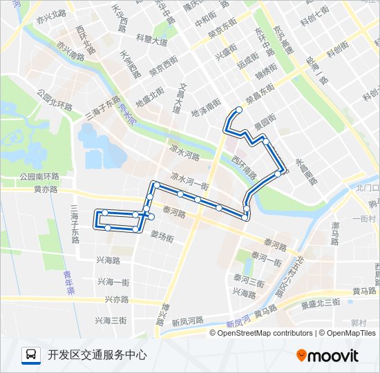 公交580路的线路图