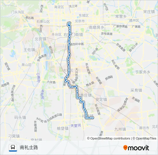 844 Bus Line Map