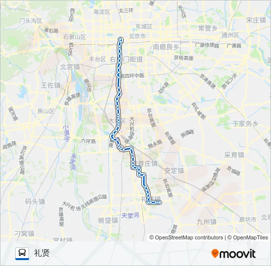 844 Bus Line Map