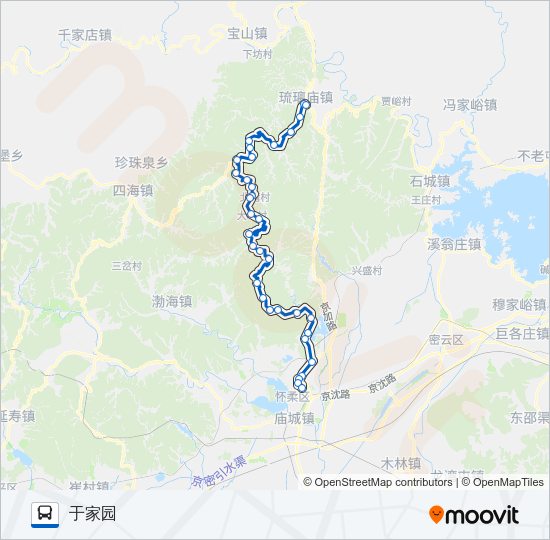 公交H13路的线路图