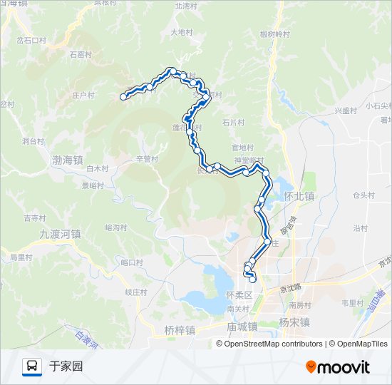 公交H25路的线路图