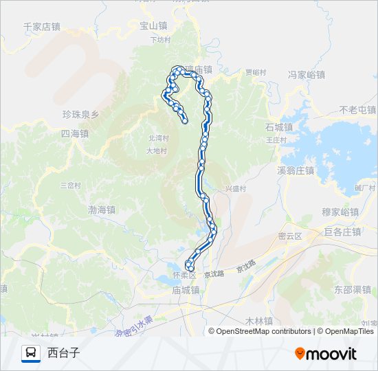 公交H33路的线路图