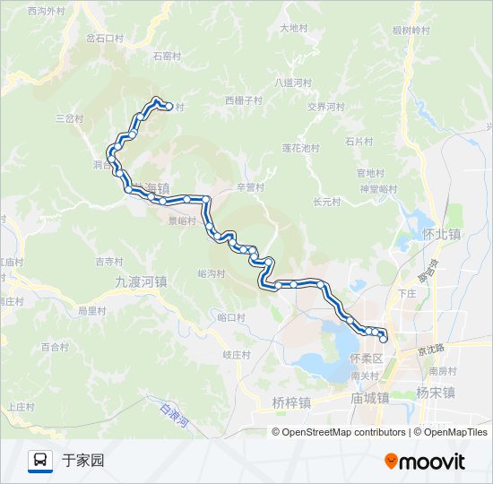 公交H34路的线路图