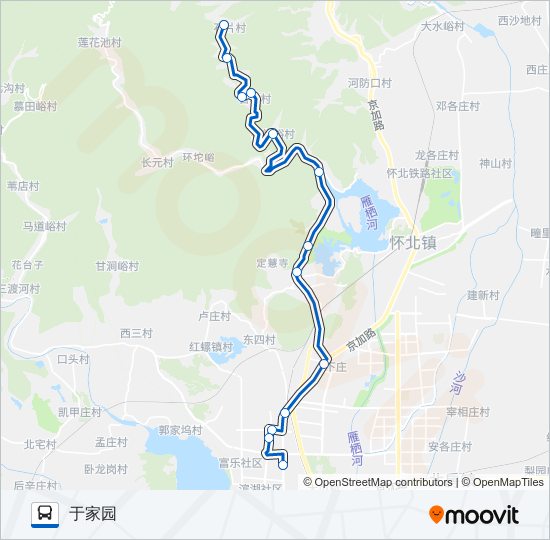 公交H39路的线路图