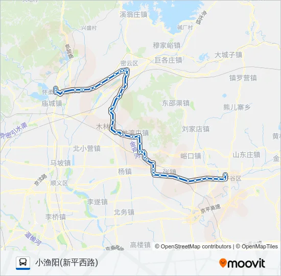公交H61路的线路图