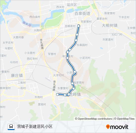 公交Y02路的线路图