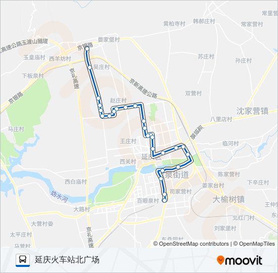 公交Y05路的线路图