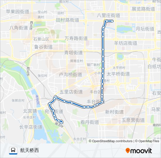 公交夜16路的线路图