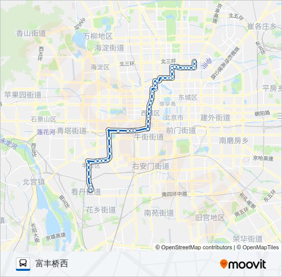 公交夜36路的线路图