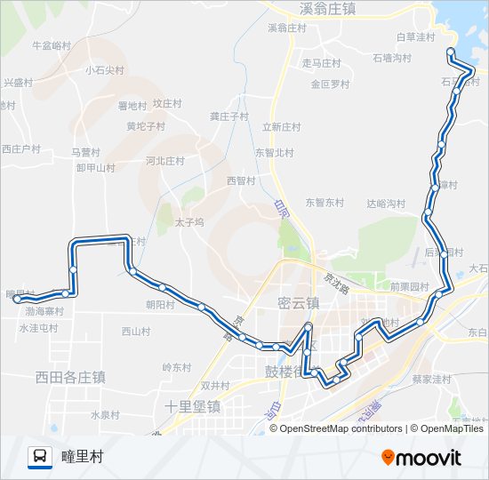 公交密12路的线路图