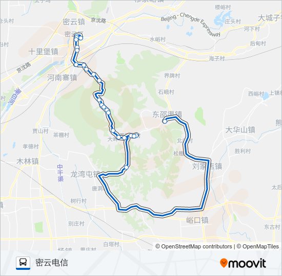 公交密13路的线路图