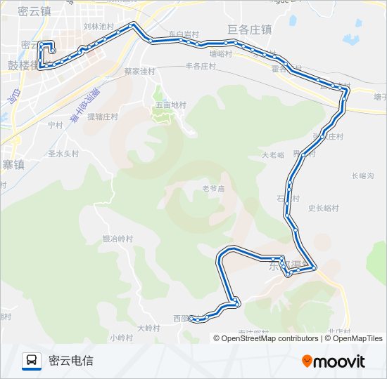 公交密18路的线路图