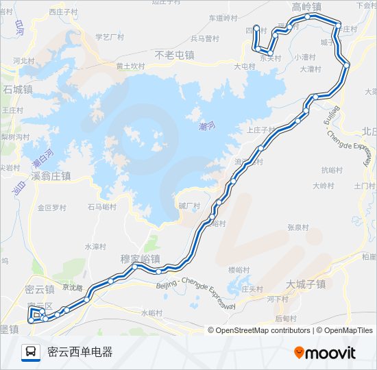公交密34路的线路图