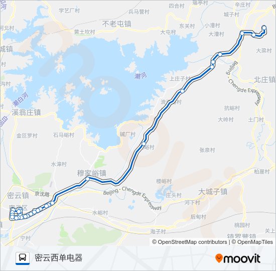 公交密57路的线路图