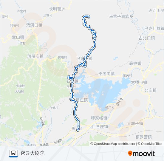 公交密61路的线路图