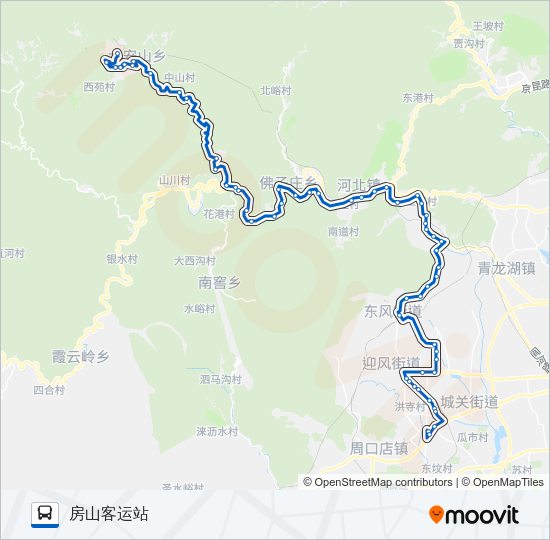 公交房22路的线路图