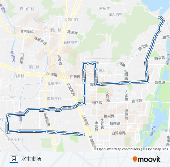 公交昌56路的线路图