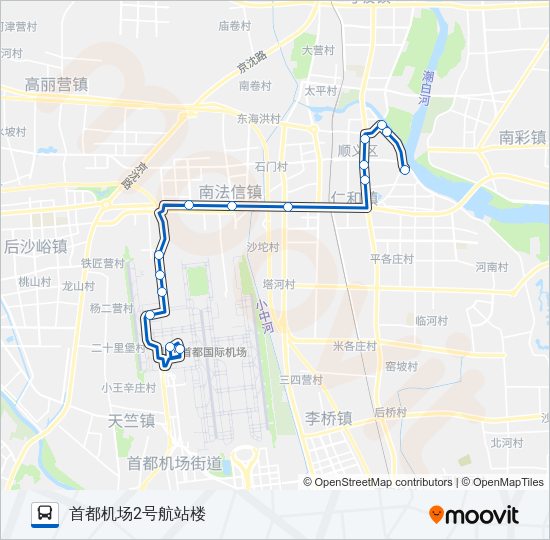 公交空港2路的线路图