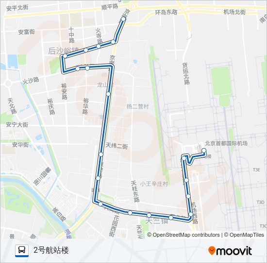 公交空港3路的线路图
