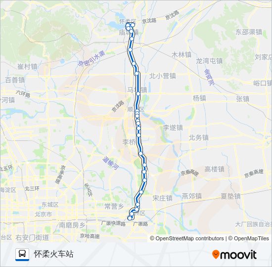 公交郊86路的线路图