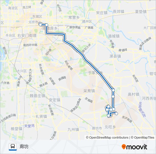 公交805快路的线路图