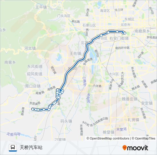 公交835快路的线路图