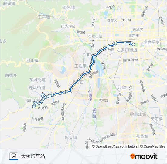 公交836快路的线路图