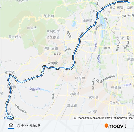 公交917快路的线路图