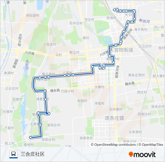 公交兴21支路的线路图