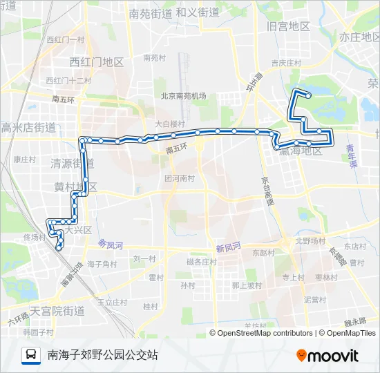 大兴专1 Bus Line Map