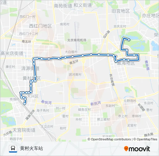 大兴专1 Bus Line Map