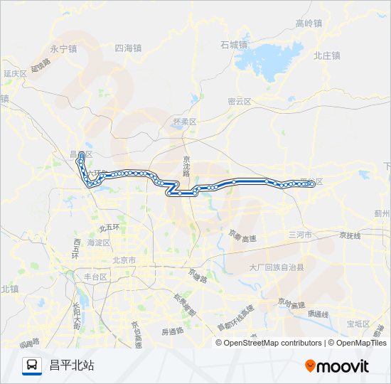 公交郊100路的线路图