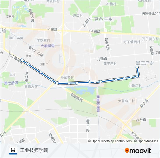 公交457区间路的线路图