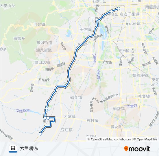 公交838直达路的线路图