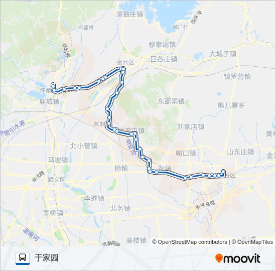 916平谷 bus Line Map