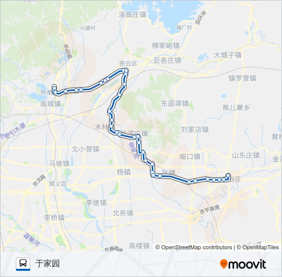 公交916平谷路的线路图