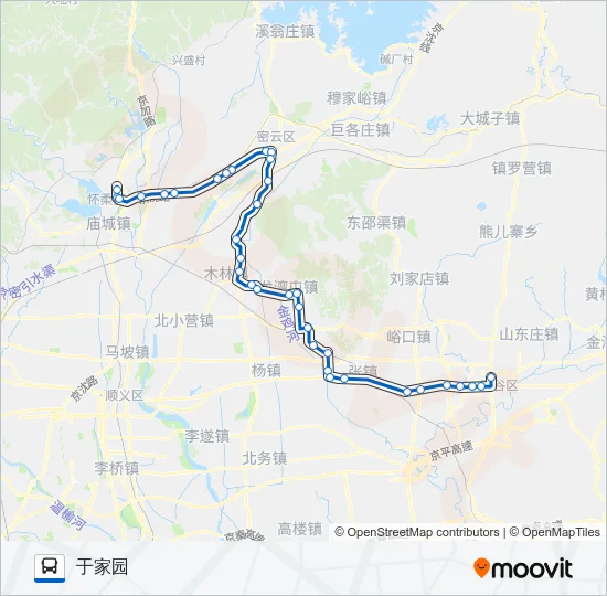 916平谷 Bus Line Map